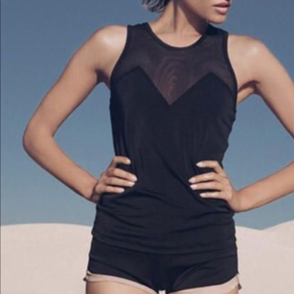Olympia black mesh workout tank
